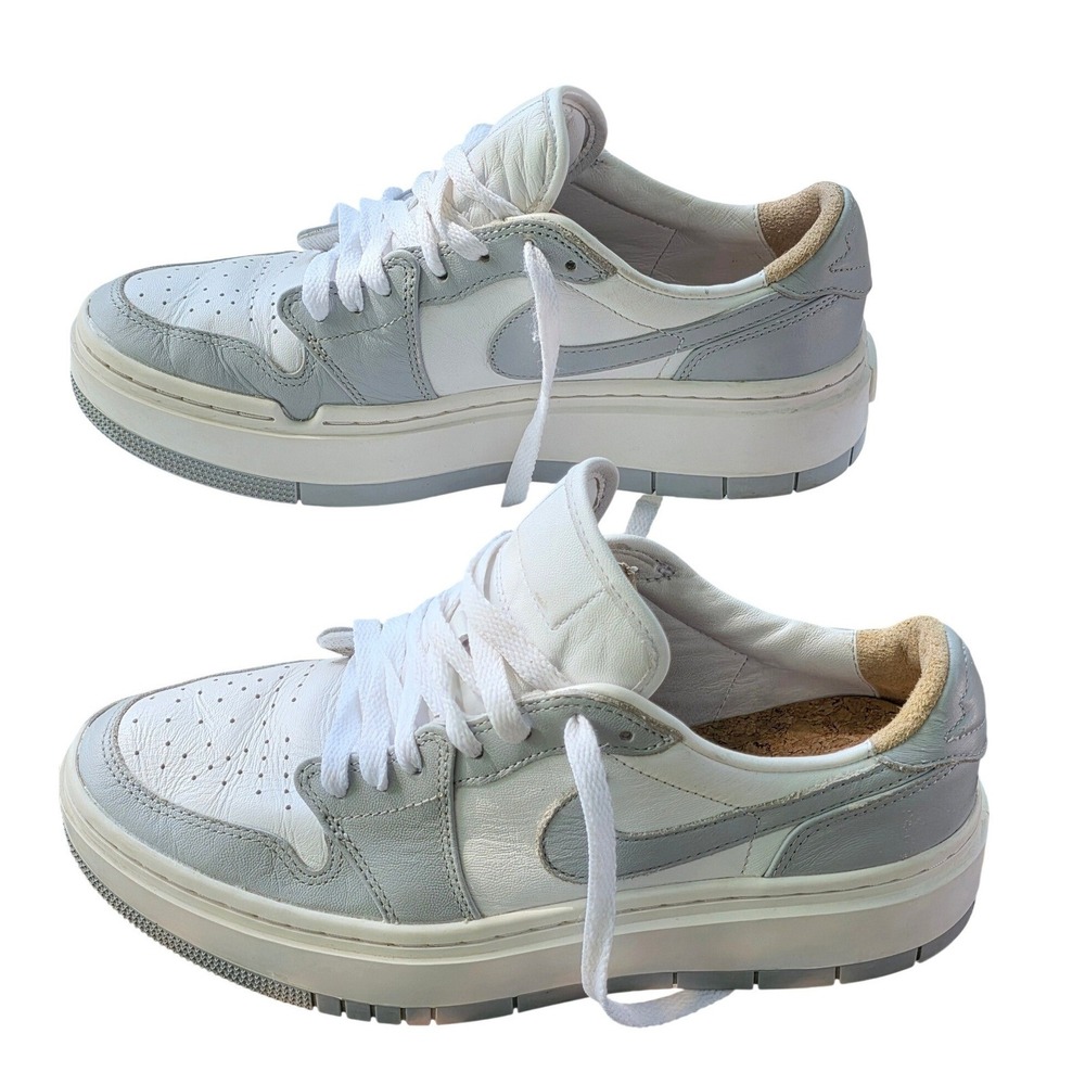 Nike Air Jordan 1 Elevate Low Womens 9.5 White Wolf Grey Platform‎ Sneaker
